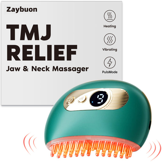 Zaybuon TMJ Massager - Vibration & Heating for Jaw & Neck Pain Relief, Ergonomic Design for TMJ, Grinding, & Clenching Teeth